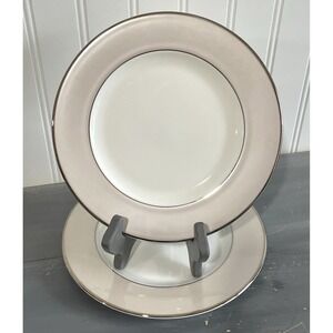 Lenox China Federal Platinum Frost Trim Set of 2 Salad Plates 8.25" Replacements